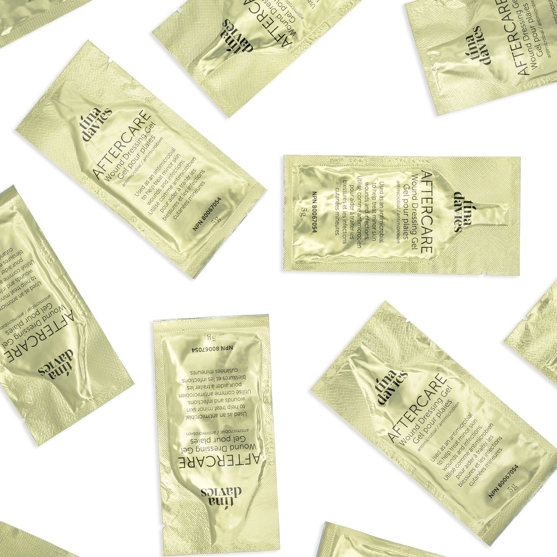 Tina Davies Aftercare Healing Gel packs on white background