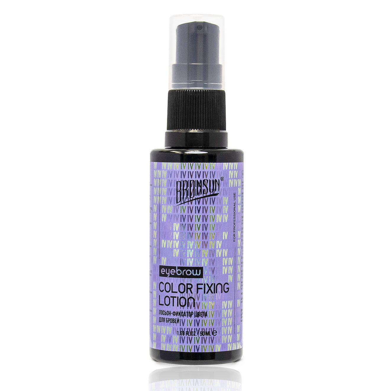 Bronsun Fixing Lotion for eyebrow bottle displayed on white background