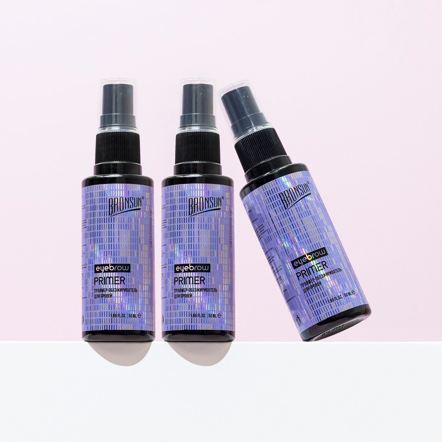 Bottles of Bronsun Eyebrow Primer are displayed on a white background.