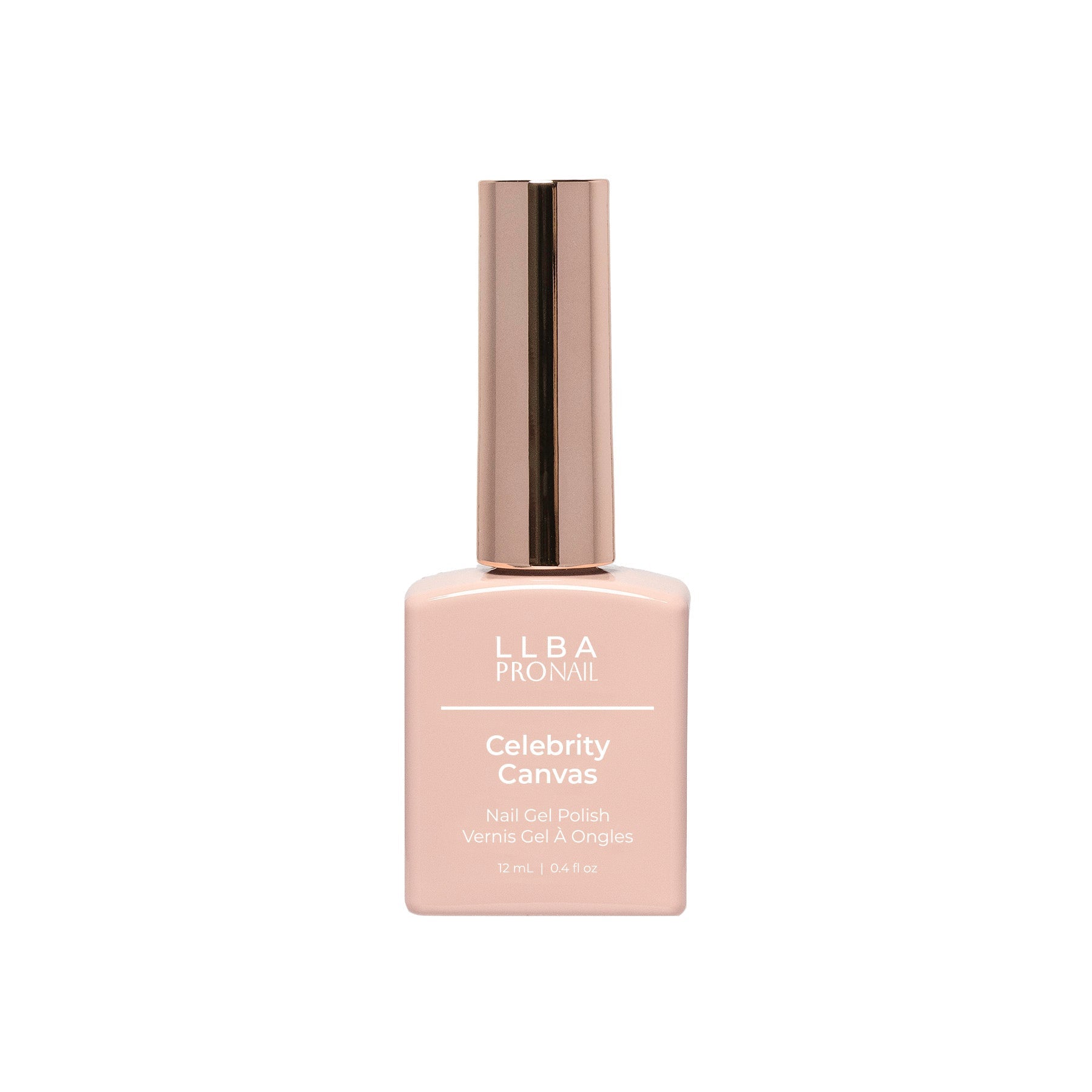LLBA Celebrity Canvas Gel Polish bottle on a light background.