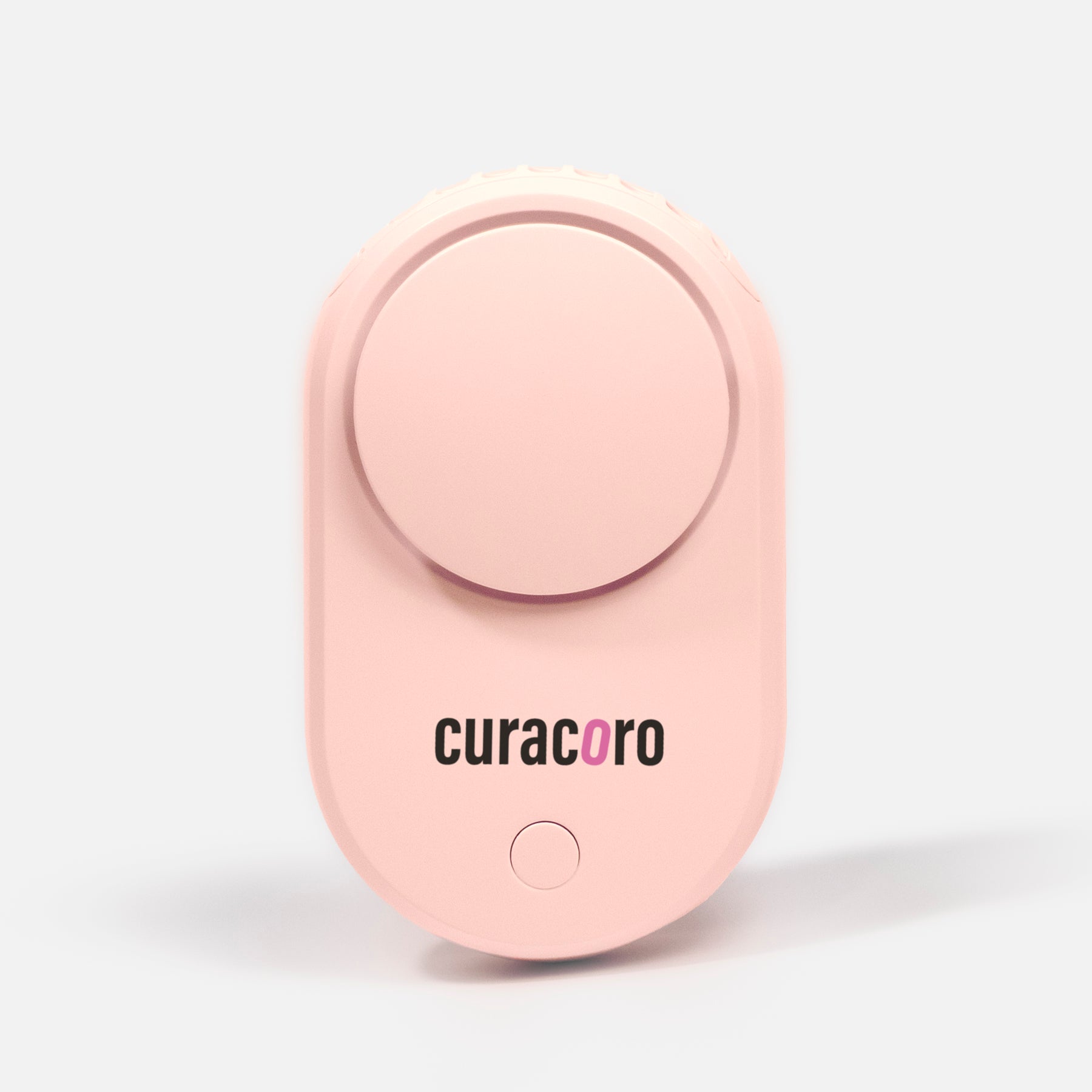 pink Bladeless Eyelash Fans over a white background.