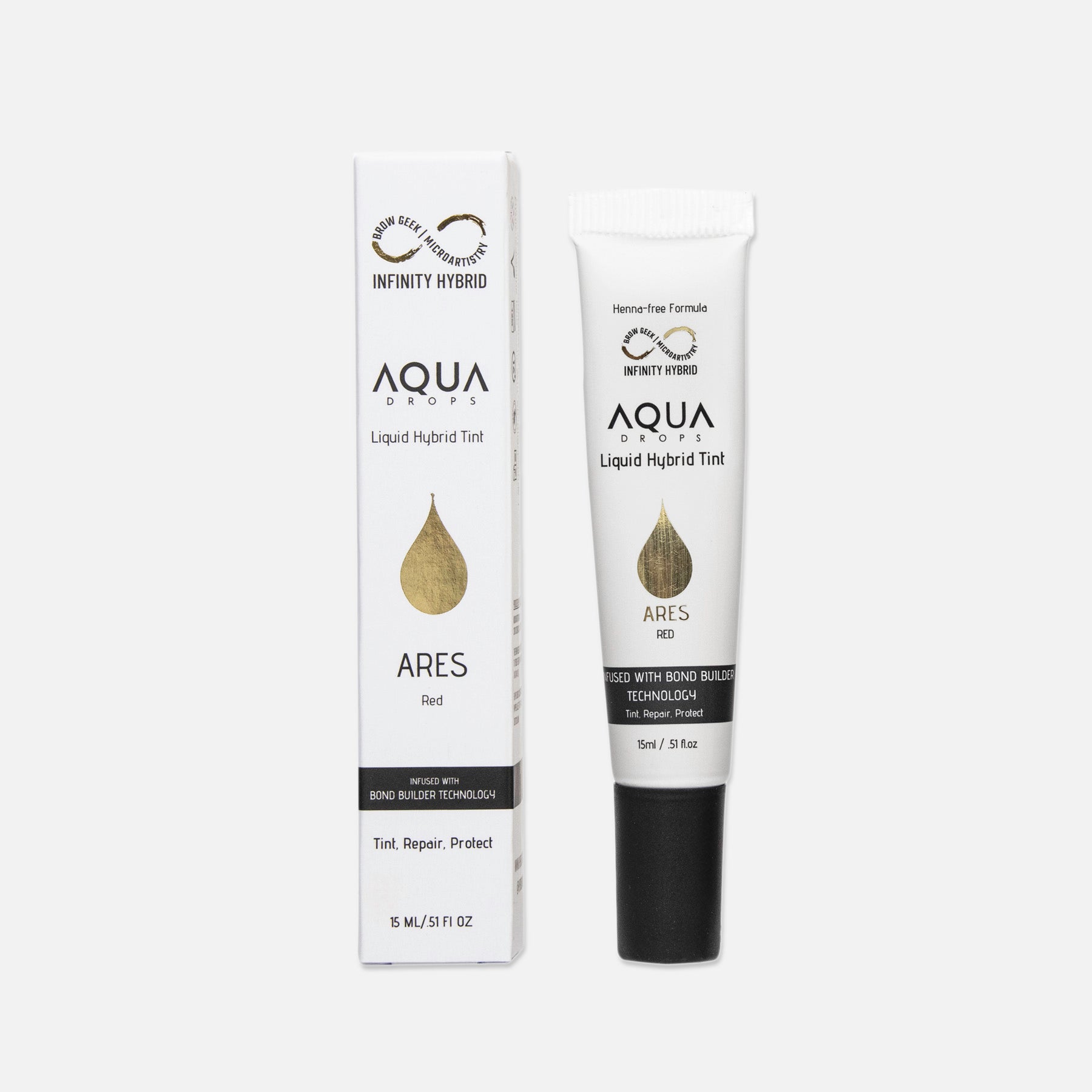 Ares Liquid Tint Bottle & Box Over White Background