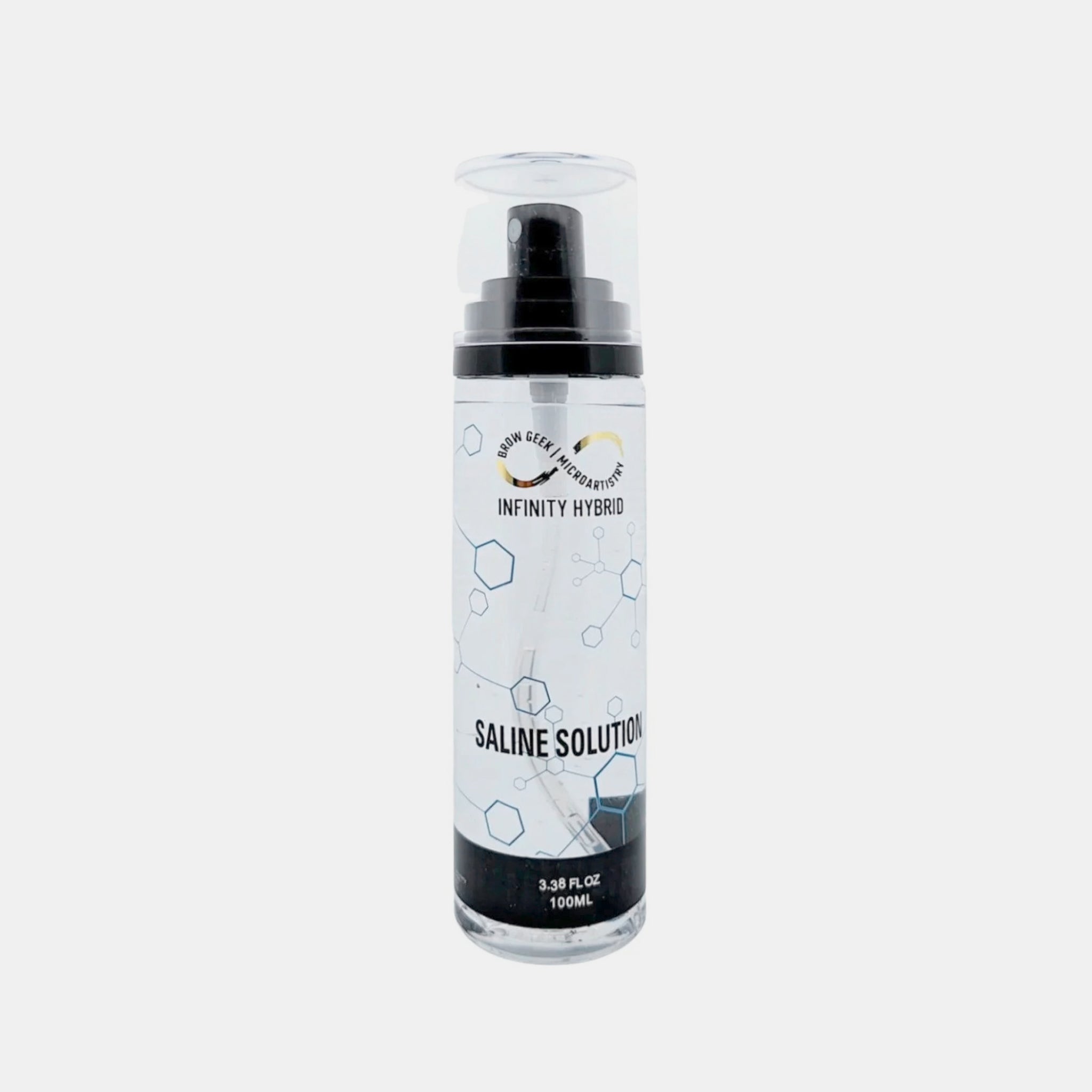 Saline Solution Bottle Over White Background