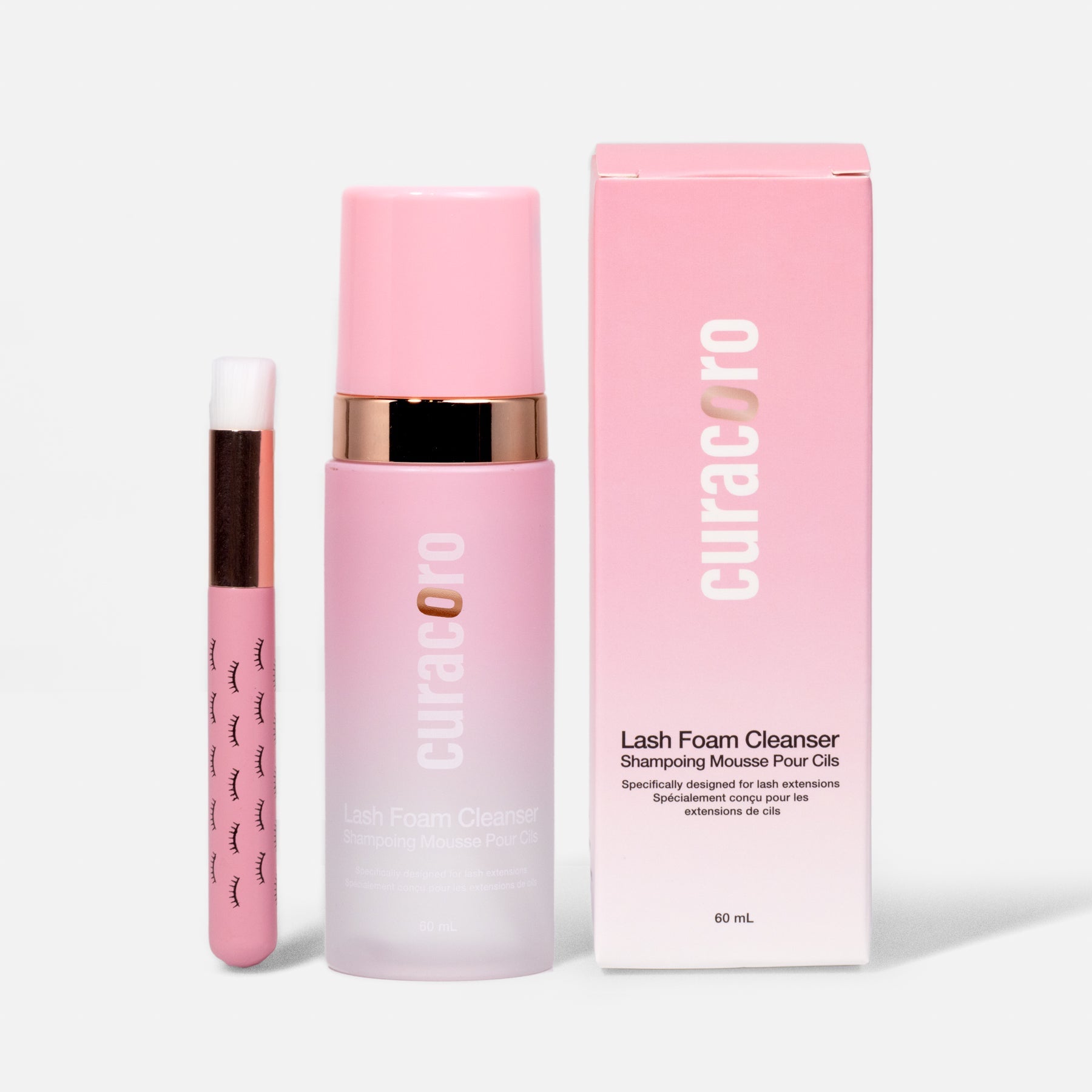 Baño de espuma para pestañas Curacoro de 60 ml (con aroma a rosas)