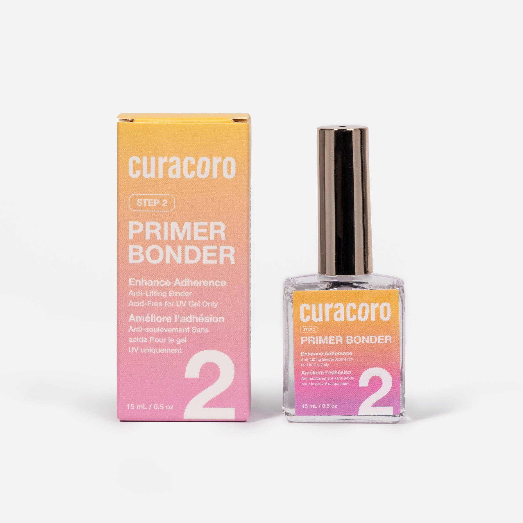 Curacoro Primer Bonder Bottle & Box Over White Background