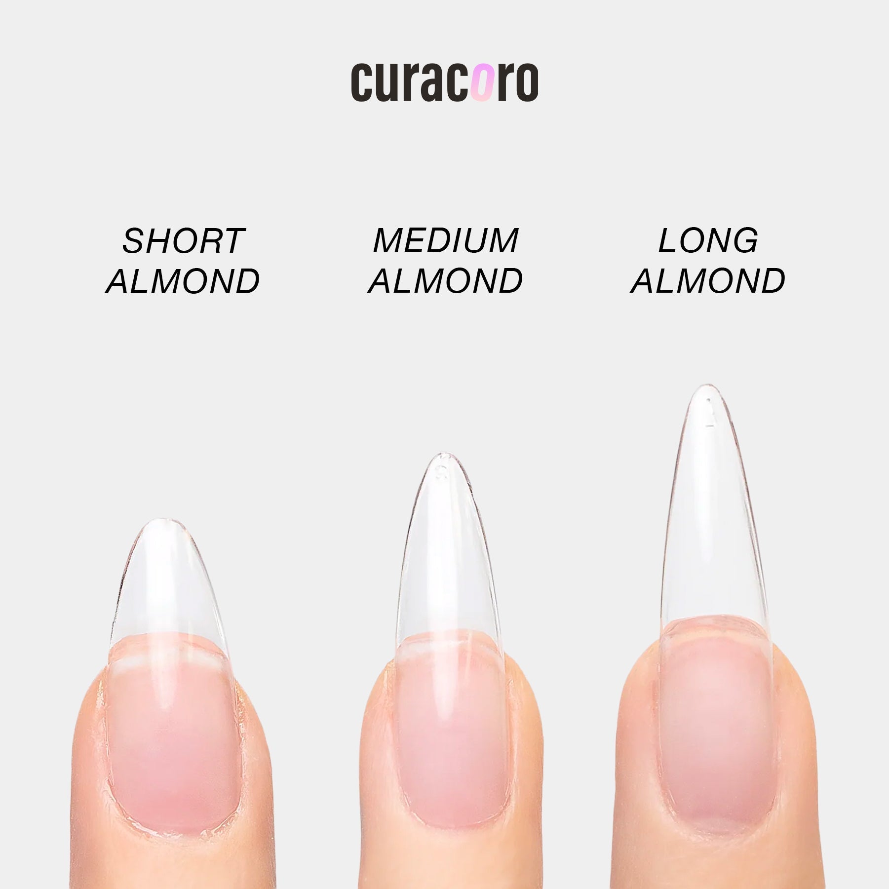 Professional Soft Gel Nail Tips - Natural - Almond Short, Medium, Long