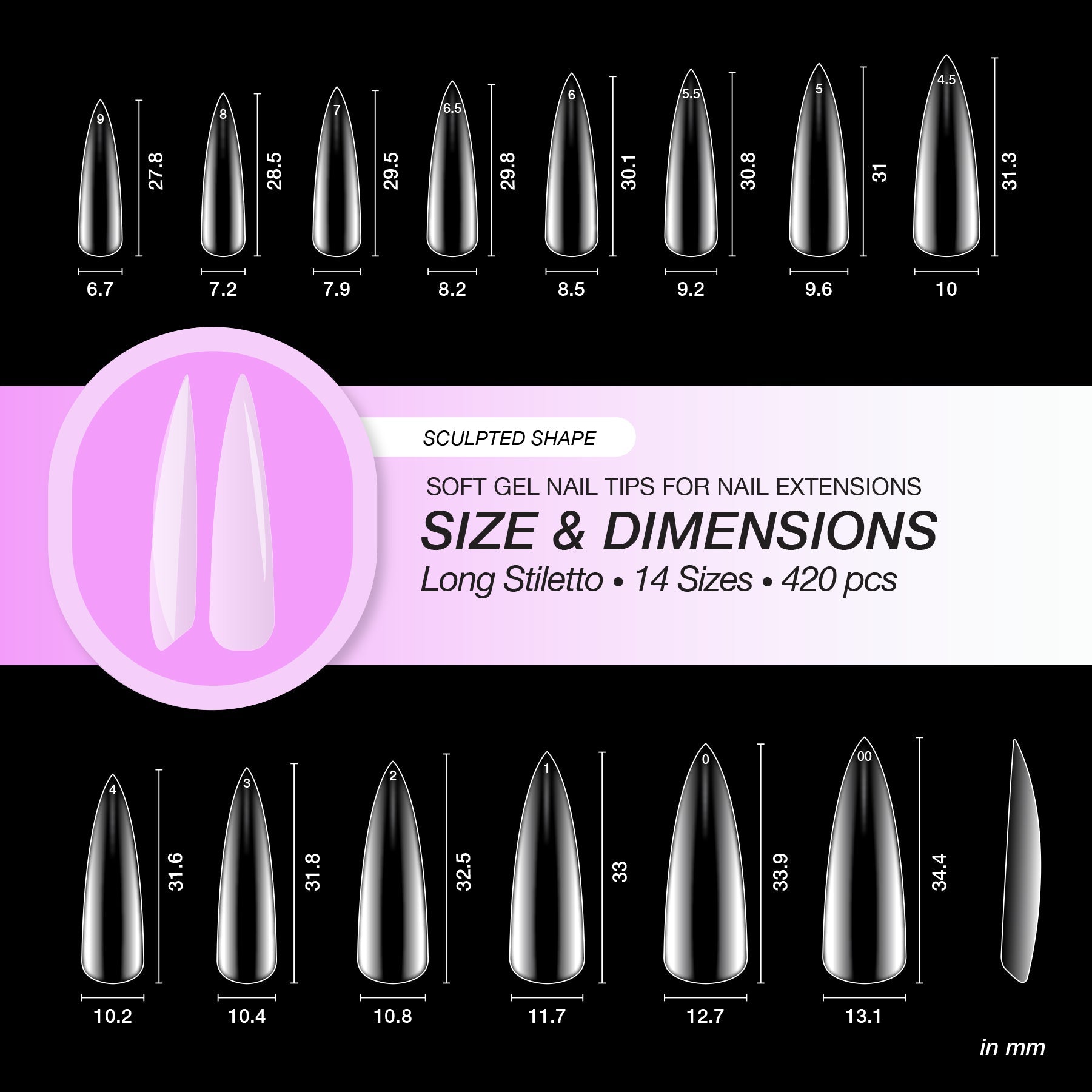 Puntas de gel suaves esculpidas de Curacoro - Stiletto