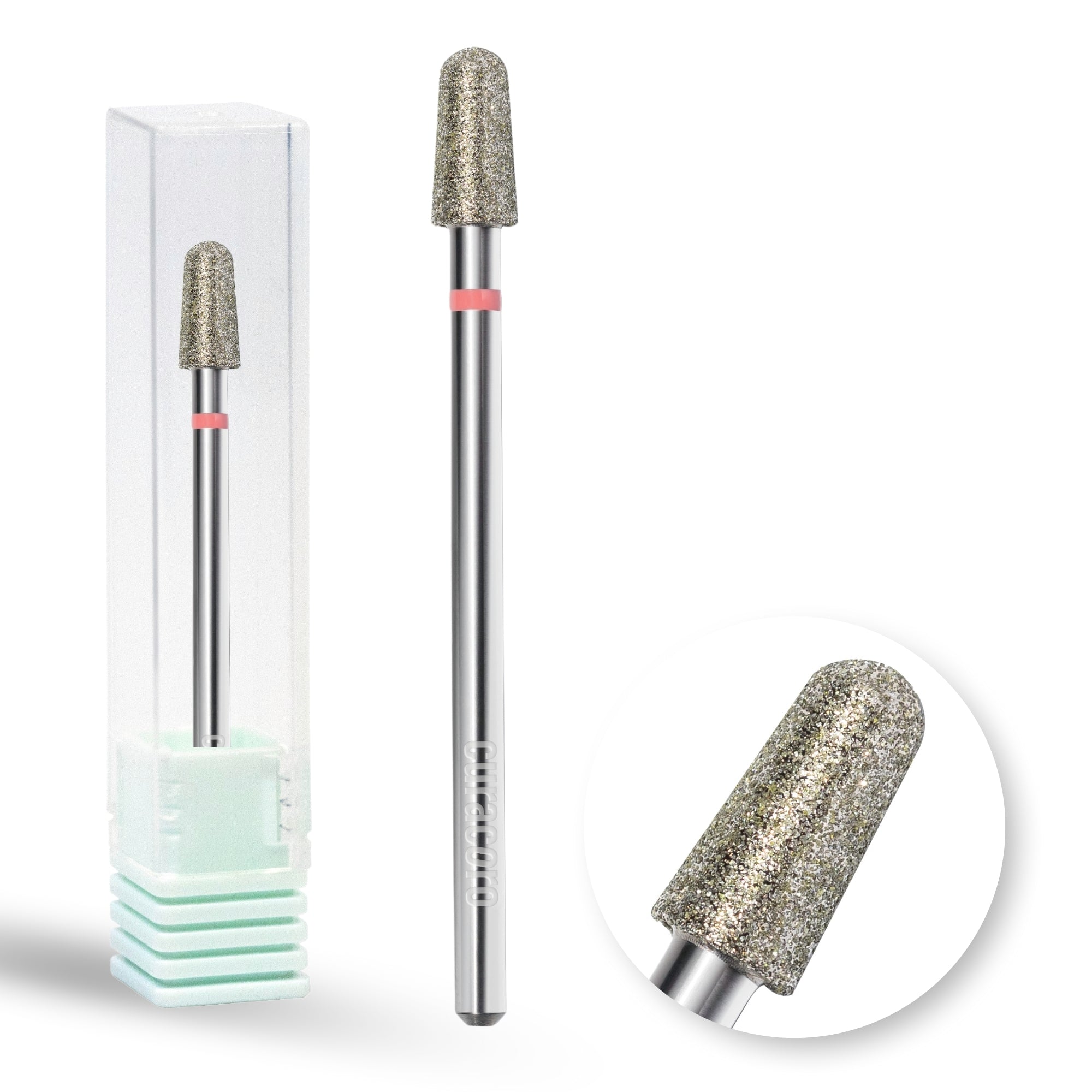 Cuticle Nail Drill Bit - Diamond Drill Bit 4.0mm Conical (Round Shape) - Medium, over a white background.