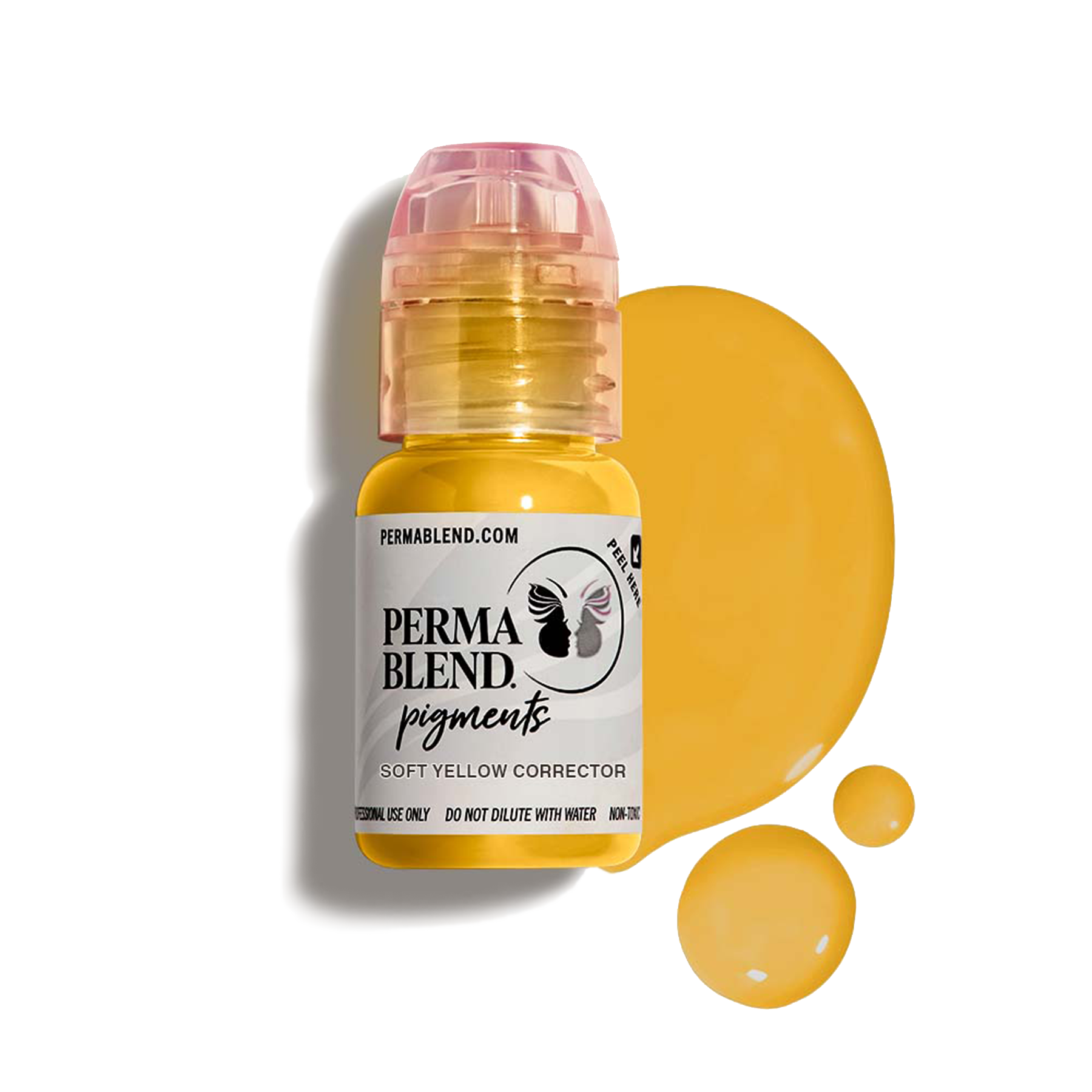 PERMA BLEND soft yellow Corrector bottle on swatch