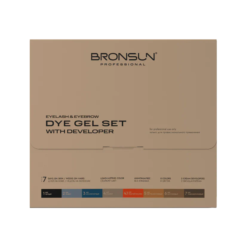 Gel Dye Set with Developer BRONSUN (8 Dye colors and 2 Developers)