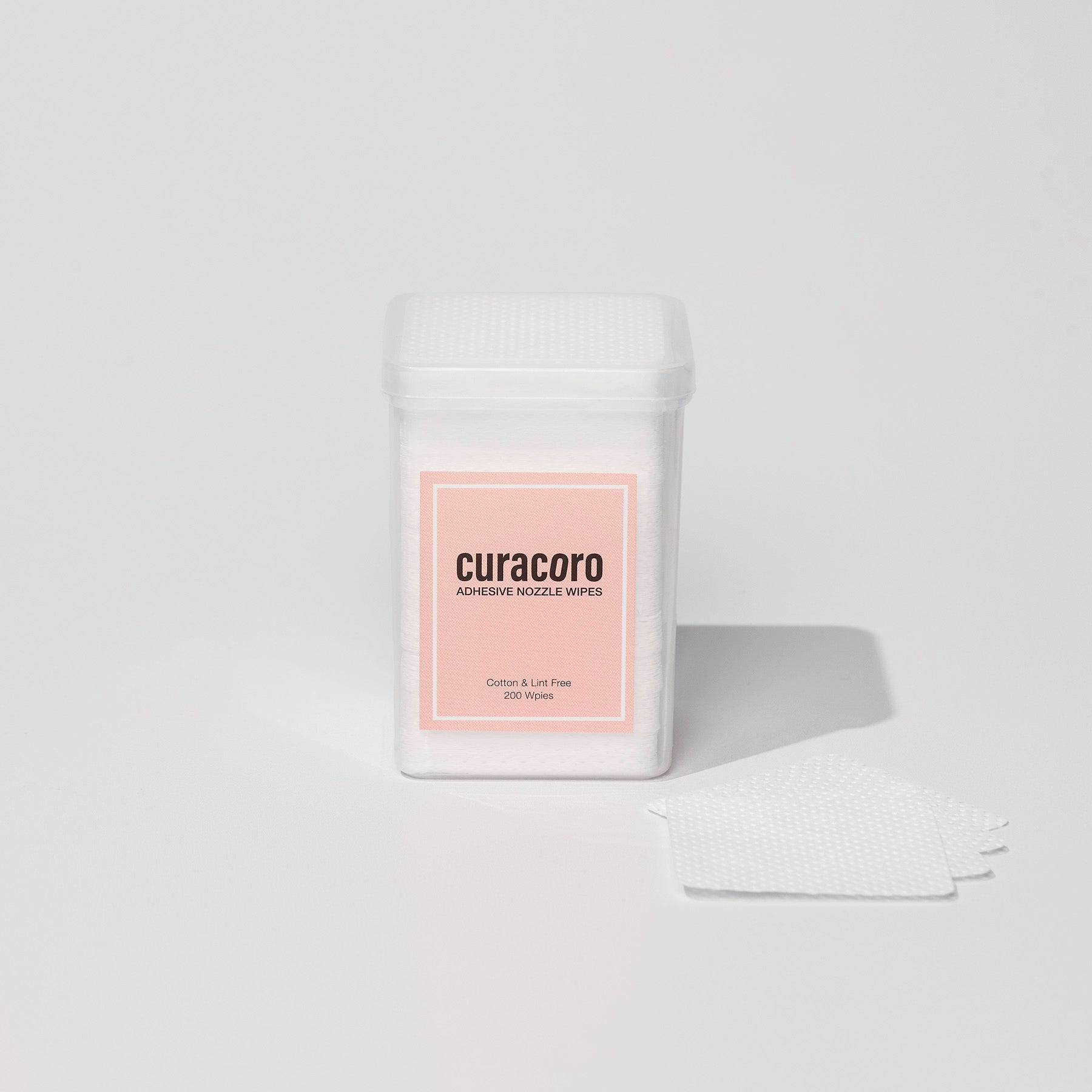 Adhesive Nozzle Wipe container over a white background.