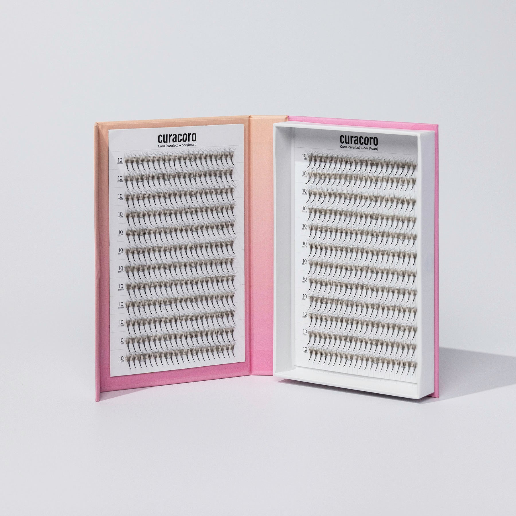 LashFolio Double Layer Lashes Open Tray Over White Background