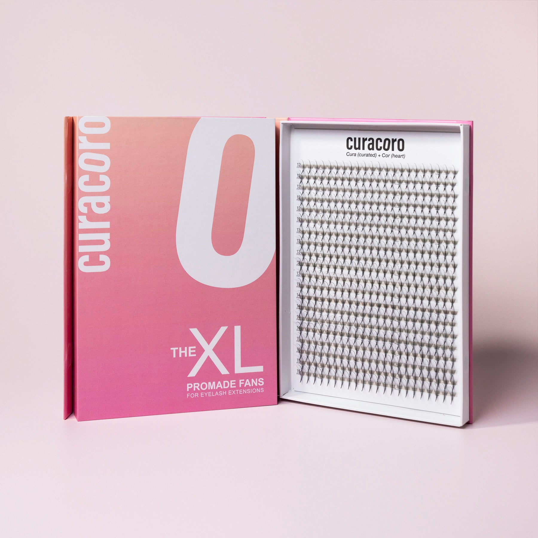 Wispy Promade fans XL Tray Pink & Orange Front & Inside BoxOver White Background