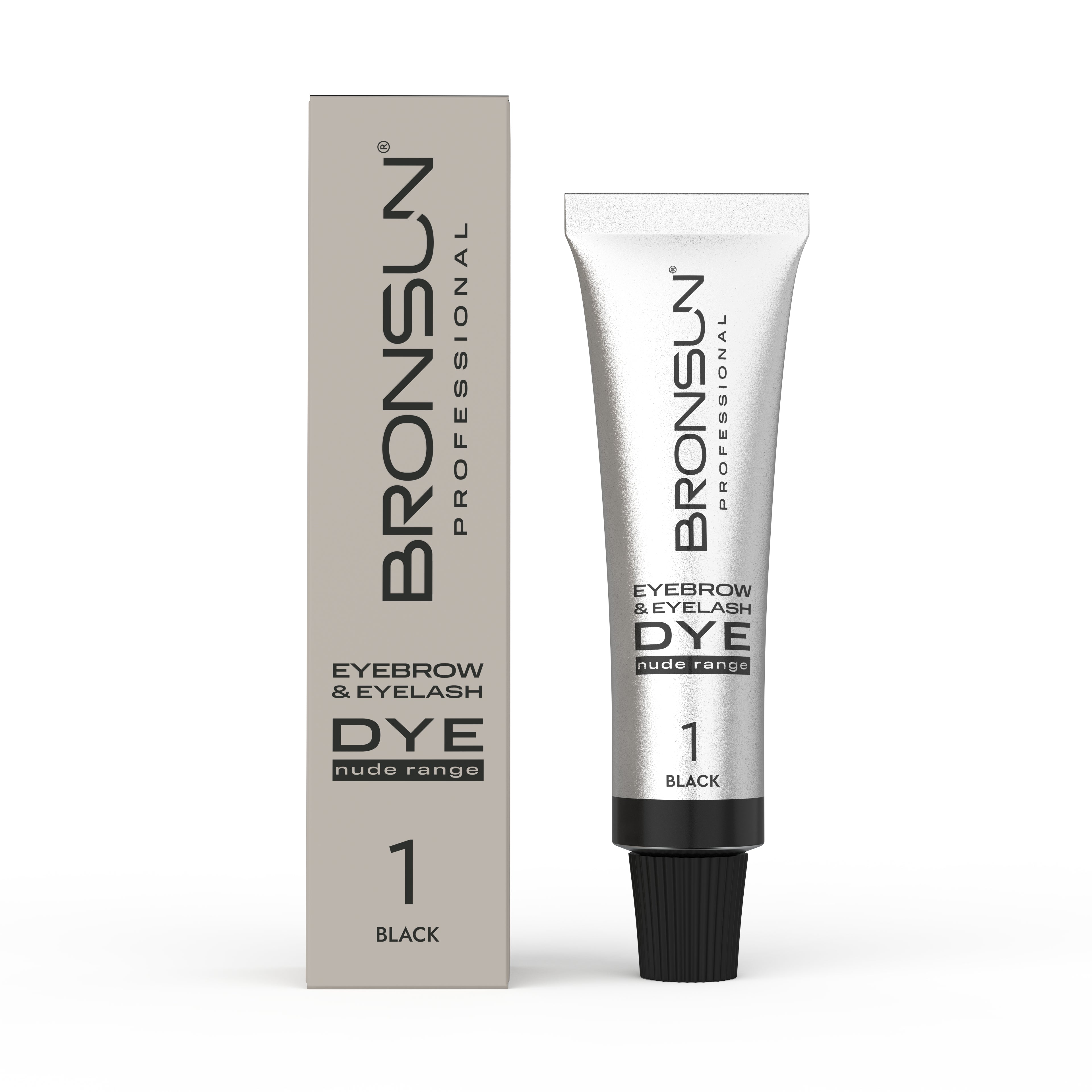 Eyebrow and Eyelash Cream Dye NUDE RANGE BRONSUN black 