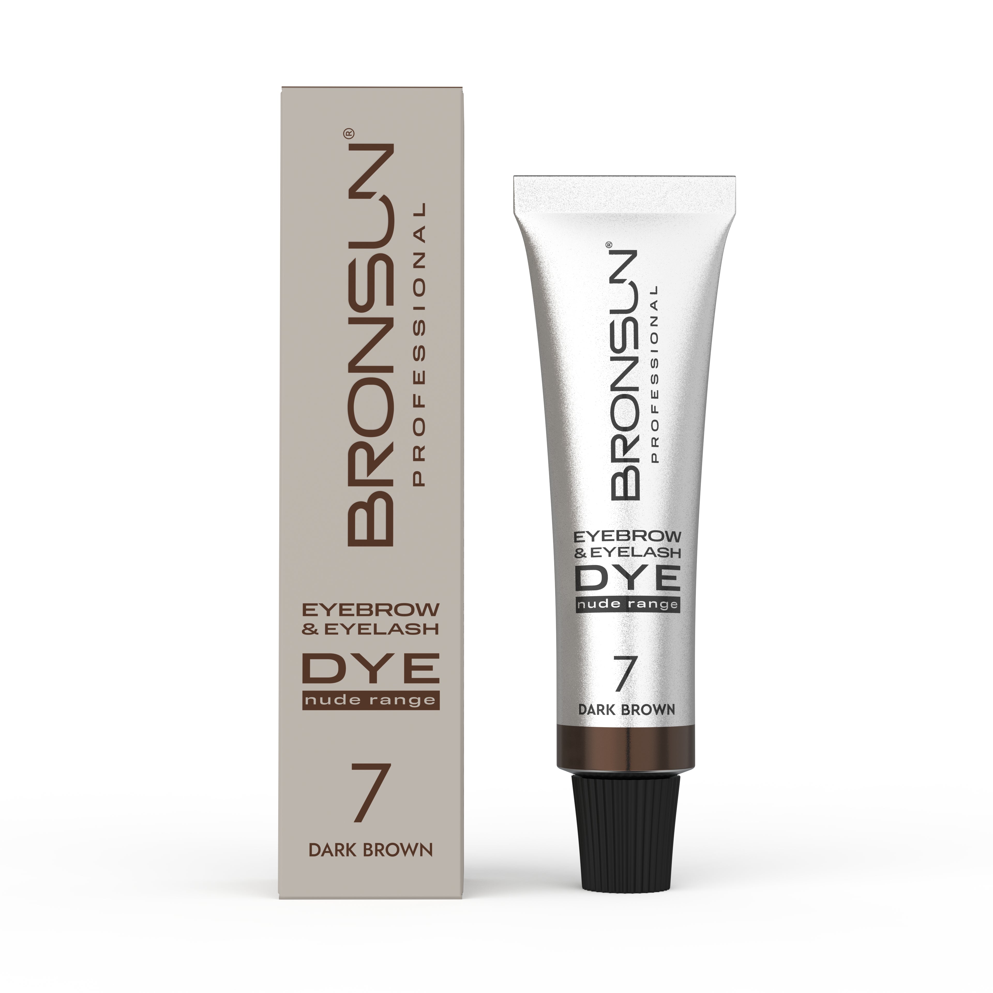 Eyebrow and Eyelash Cream Dye NUDE RANGE BRONSUN dark brown 