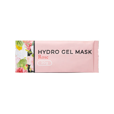 Hydro Gel Mask Rose, 30g packaging, on a white background. 