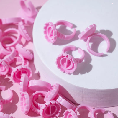 Pink Glue Rings (100 pcs)