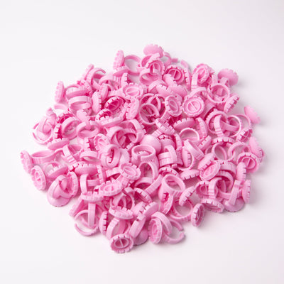 Pink Glue Rings (100 pcs)