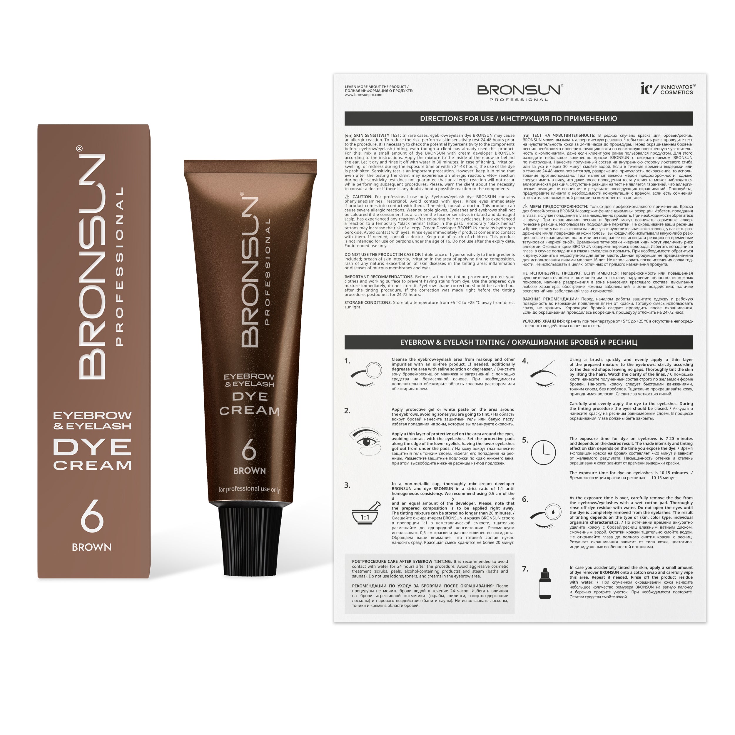 Bronsun Brow and Lash Cream Dye - Brown 