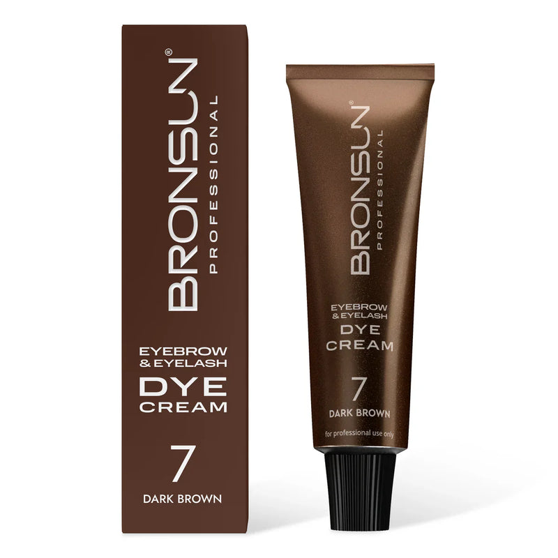 &be Liquid Eyebrow ダークブラウン 5本セット Curacoro - Bronsun Brow and Lash Cream Dye - Dark Brown #7, 15ml