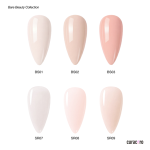 Bare Beauty Collection - Solid and Syrup Color Gel Nail Collection (6 Shades / 15ml Each)