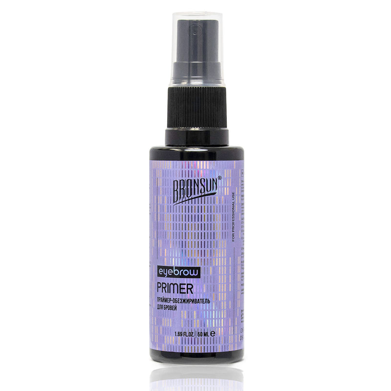 Bronsun Eyebrow Primer bottle 50ml displayed over a white background. 