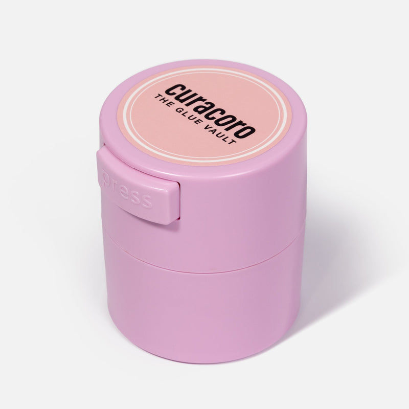 Pink Adhesive Container Over White Background