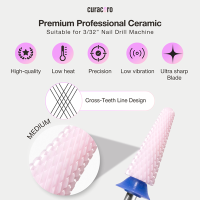 Ceramic Nail Drill Bit - Big Cone Bit – Medium, 3/32"