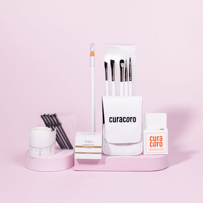 Brow Mapping Training Kit All Products Over Pink Background