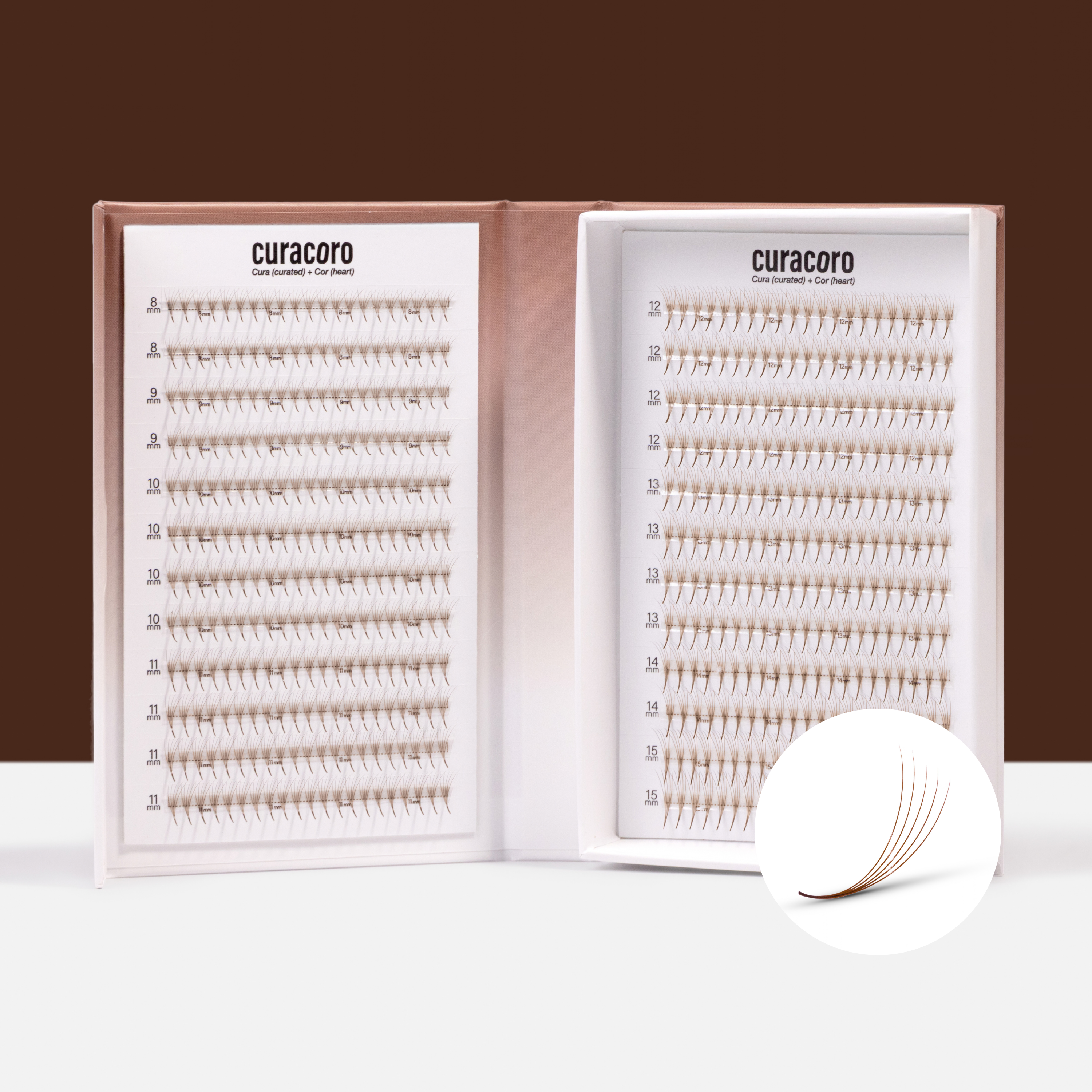 Chocolate Brown Lashfolio Narrow Promade Fans 5D (504 fans)