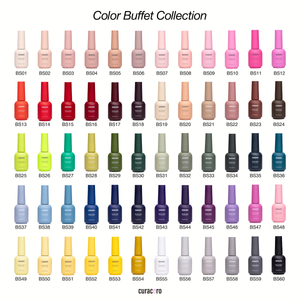 Color Buffet 60 - Solid Gel Nail Collection (60 shades/15ml Each)