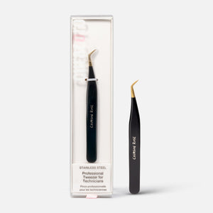 45° Angle Pre-fan Short Tip Tweezer – Crimson Rose