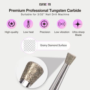 Cuticle Nail Drill Bit – Diamond Bit 2.5 × 2.7mm (Conical Micro / Inverted Cone) – Fine