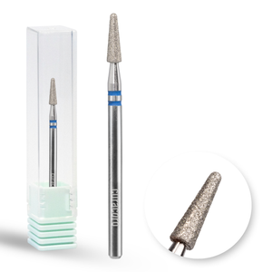 Cuticle Nail Drill Bit – Diamond Bit 2.5 × 8mm (Round Cone) - Medium/Fine