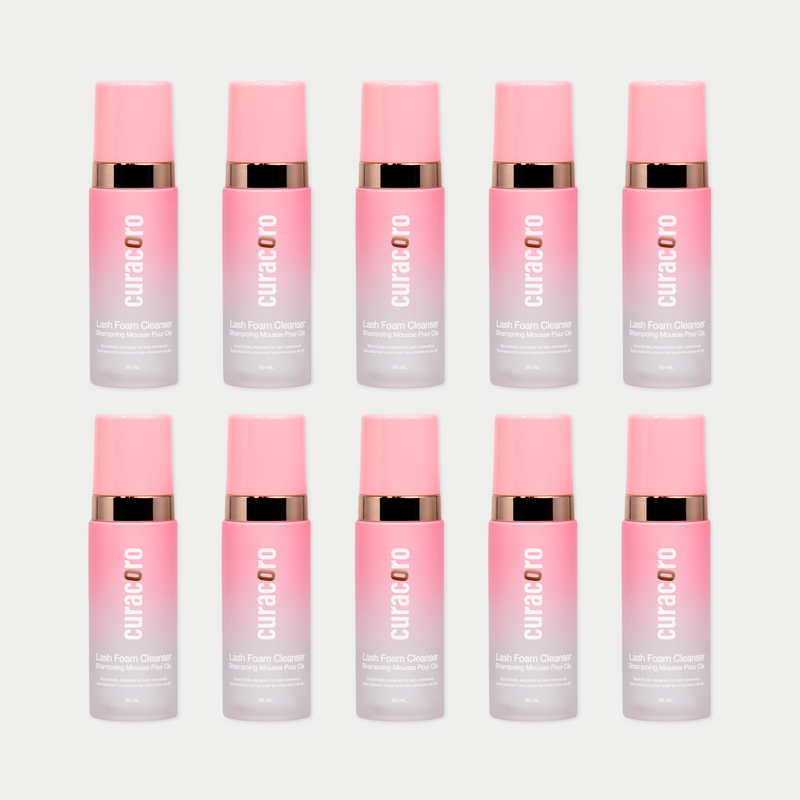 Espuma de baño para pestañas Curacoro de 60 ml (con aroma a rosas) - Paquete