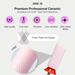 Ceramic Nail Drill Bit - Small Barrel Bit – Chamfer - Fine 3/32"