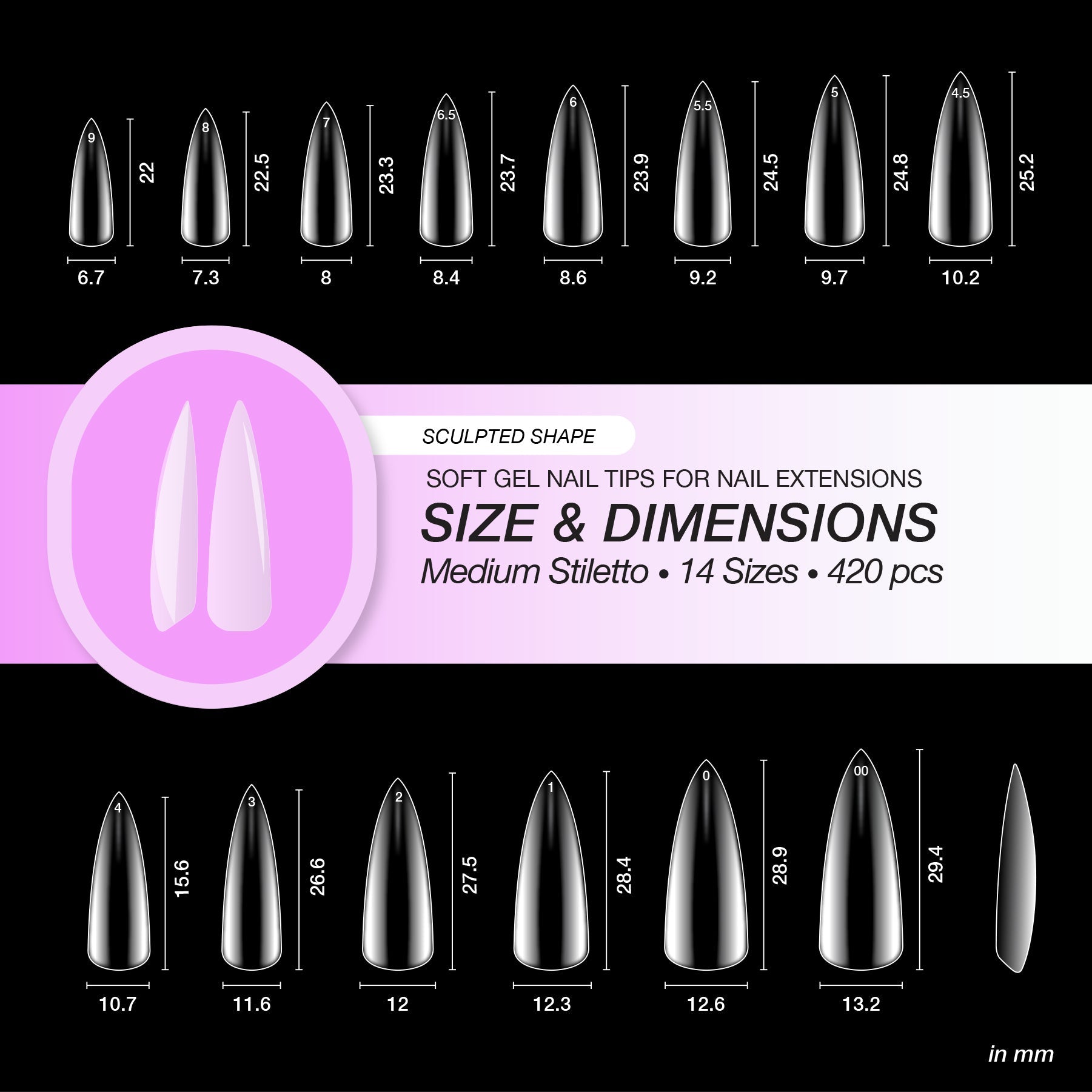 Puntas de gel suaves esculpidas de Curacoro - Stiletto