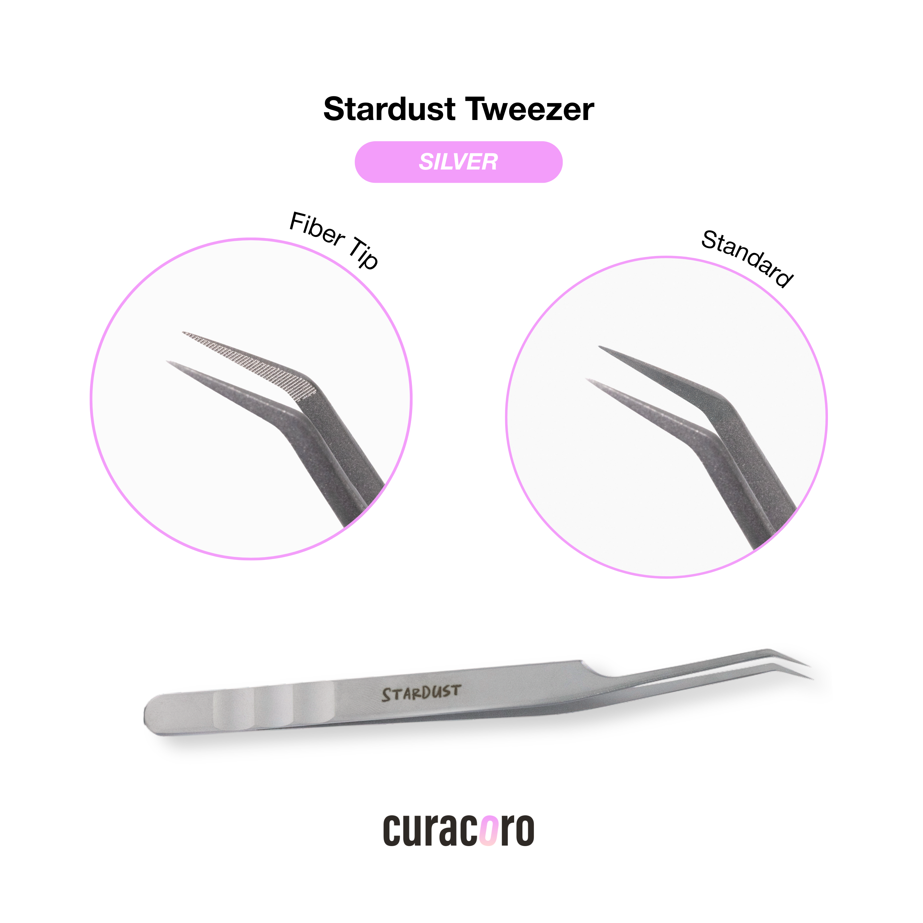 StarDust 40° Lash Tweezer – Boot-Curved Hybrid for Promades | Curacoro