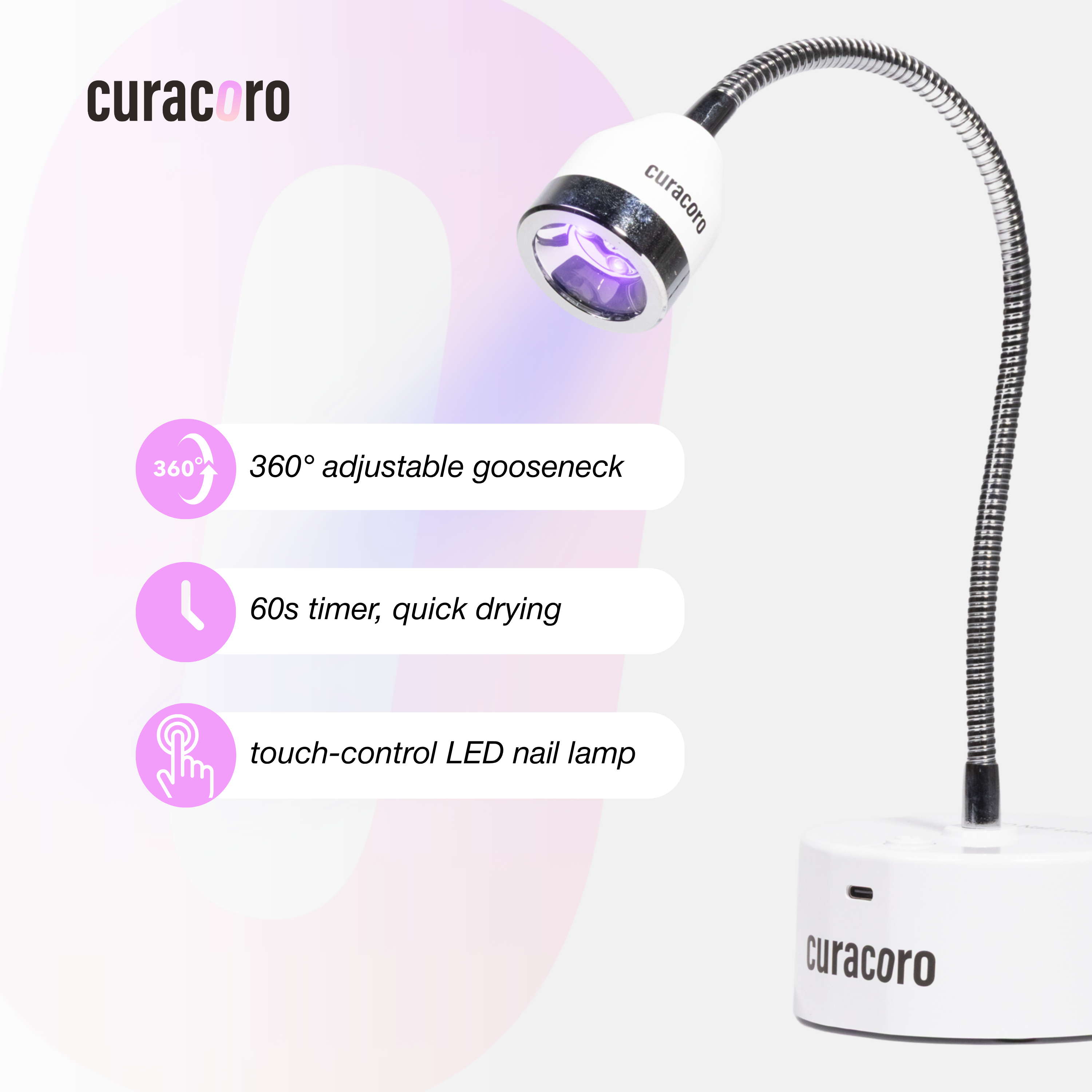 Touch UV Curing LED Lamp for Gel Nail Polish