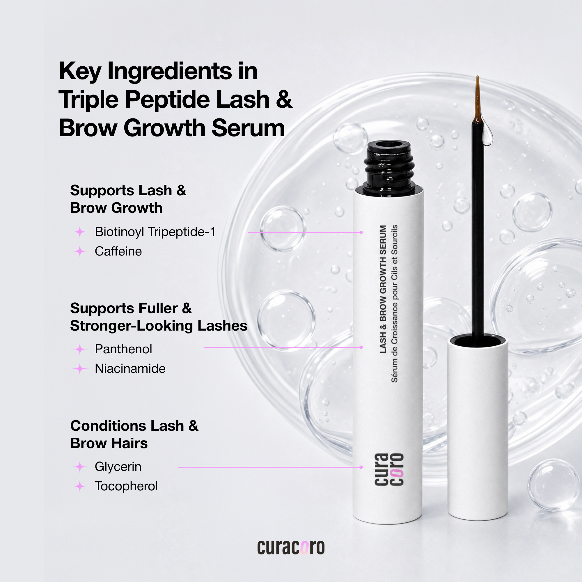 Triple Peptide Lash & Brow Growth Serum (5mL) – Professional Italian Formula for Rapid Length & Volume