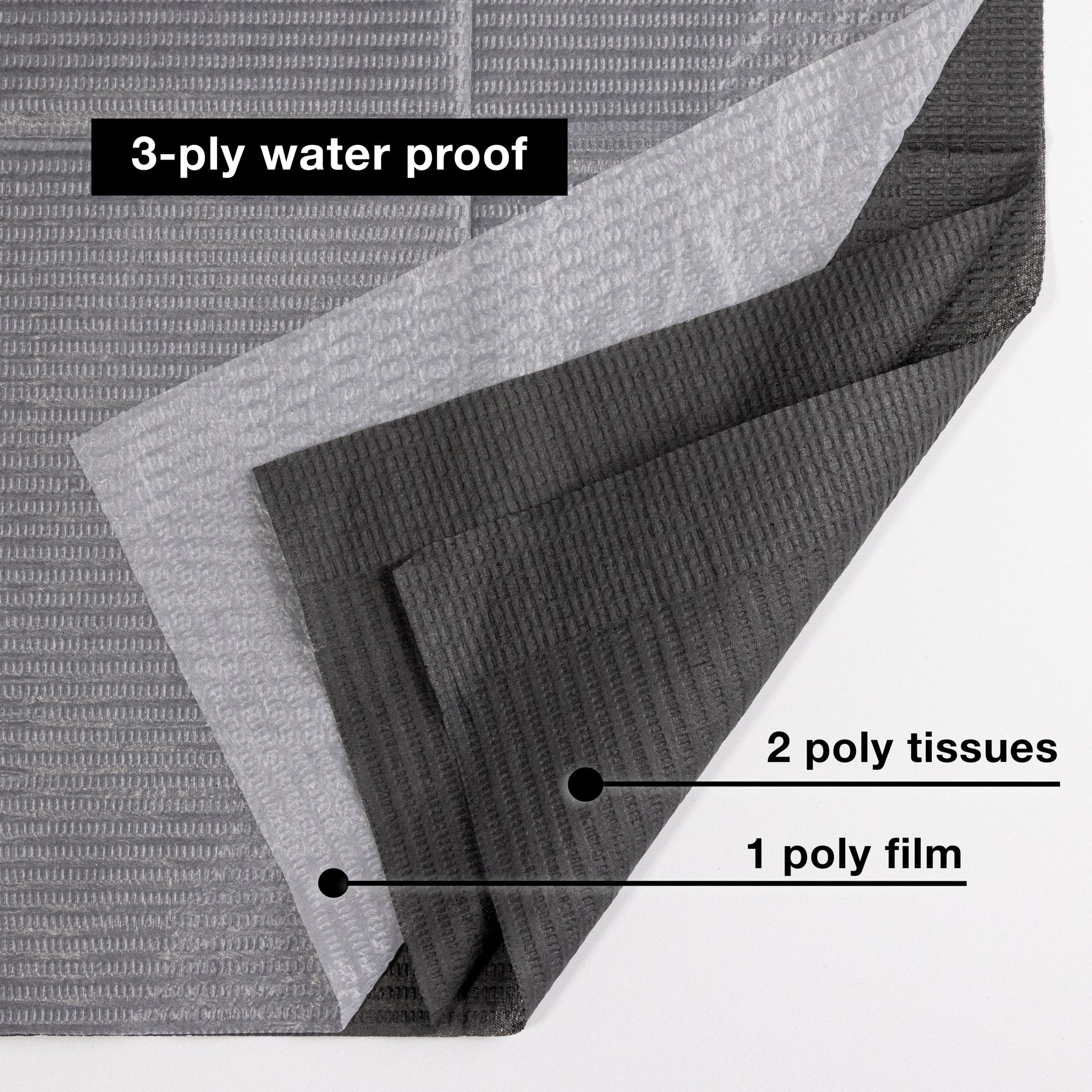 Dental Bib 13" x 18" inch , 3 ply Waterproof - Workplace Cover - 125 pieces