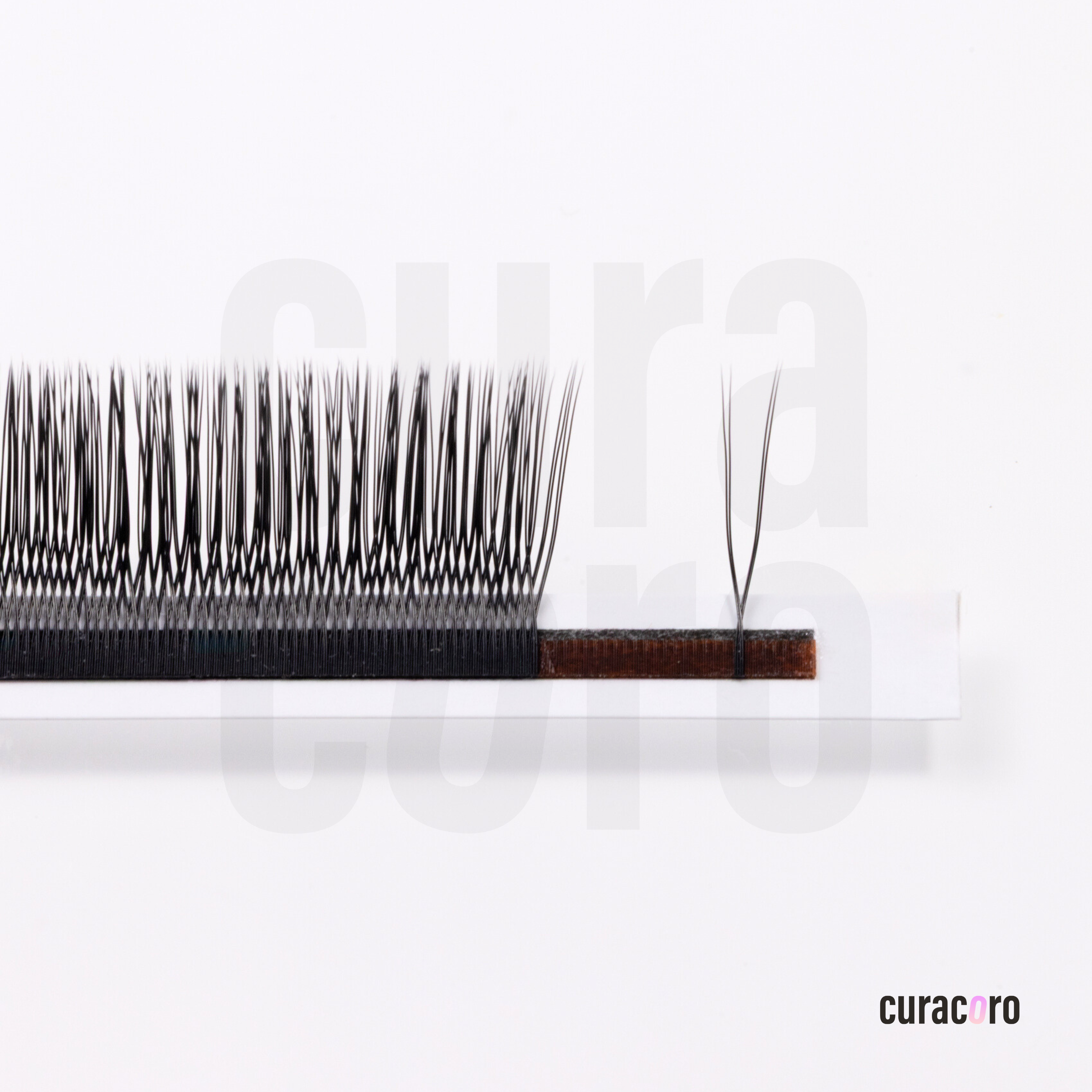 Narrow YY Lashes – Compact 2D Volume Fans for Hybrid & Classic Sets | Curacoro