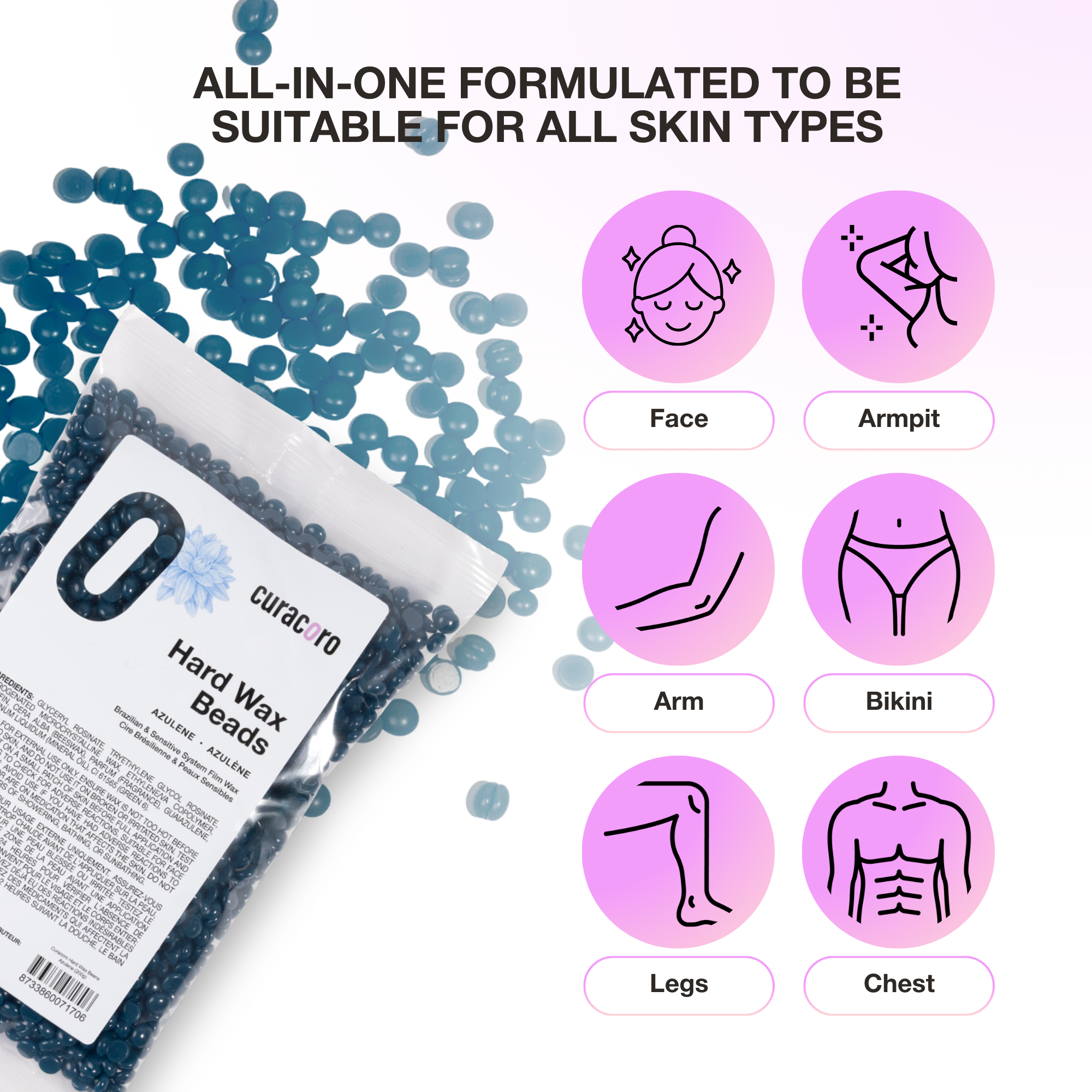 Curacoro Italian Hard Wax Beans - Azulene