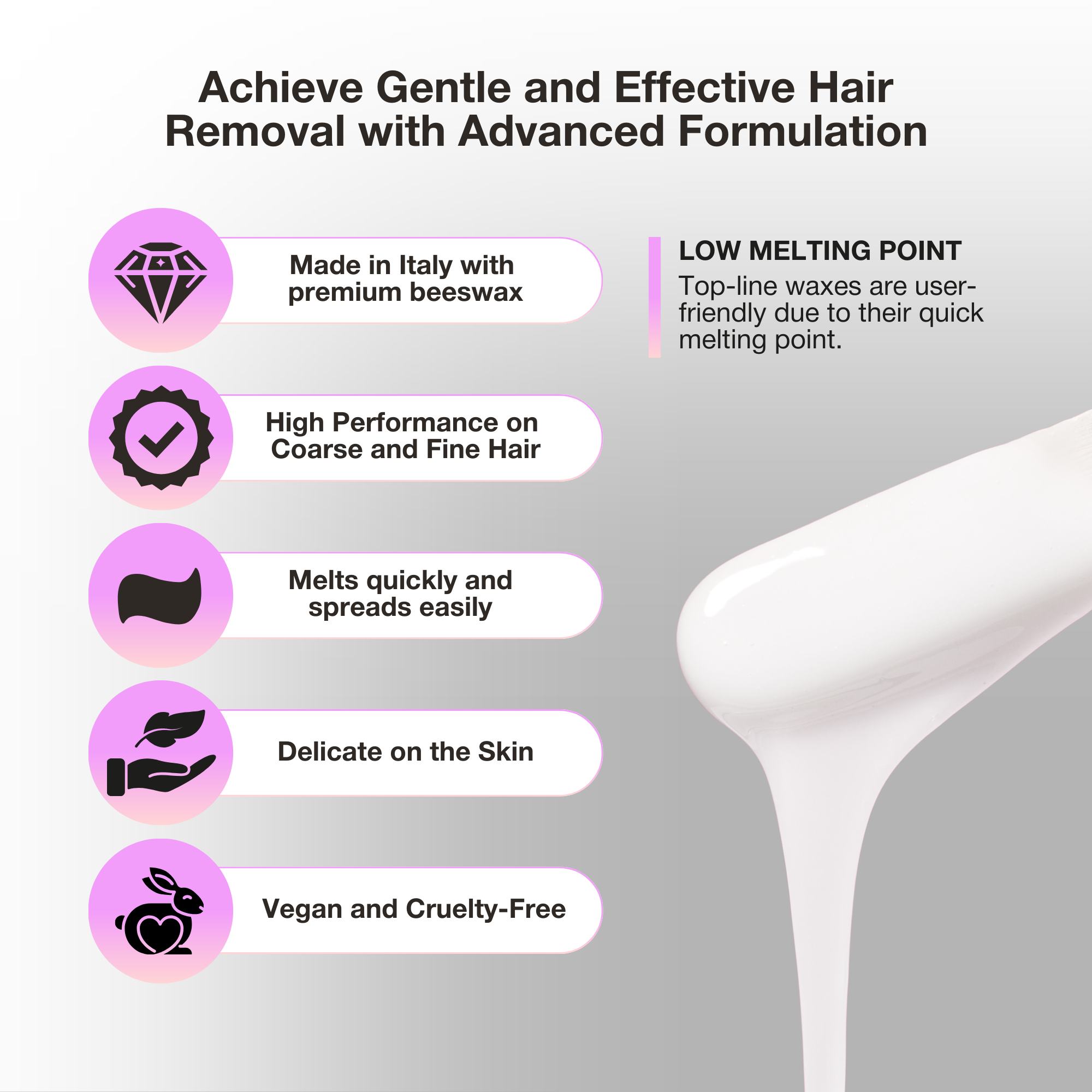 Curacoro Italian Hard Wax Beans - Multidirectional - Coconut