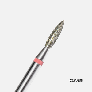 Broca para cutículas de uñas - Broca de diamante - 2,1 mm - (forma de llama) - Gruesa