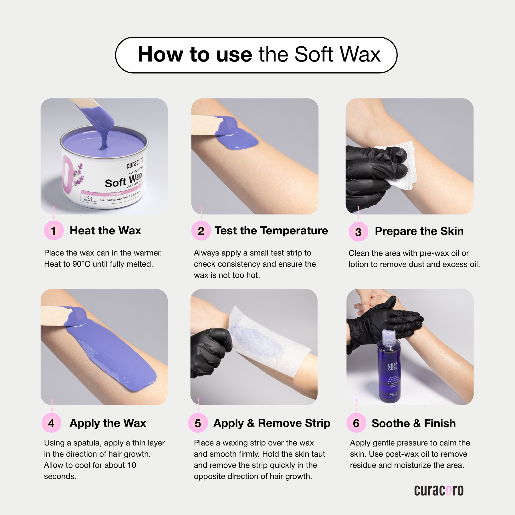 Curacoro Soft Wax Beans – Lavender (400g)