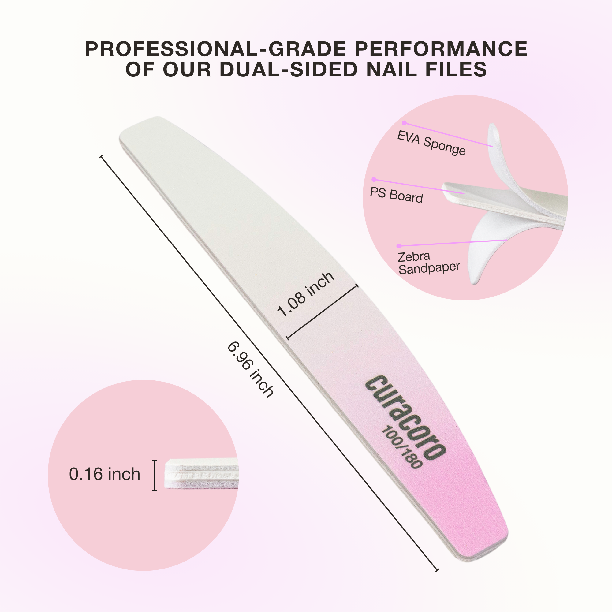 Dual-Sided Nail Files - Professional Quality | 10-Pack