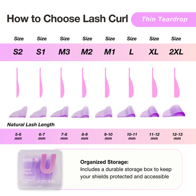 How to choose lash curl thin teardrop sizes