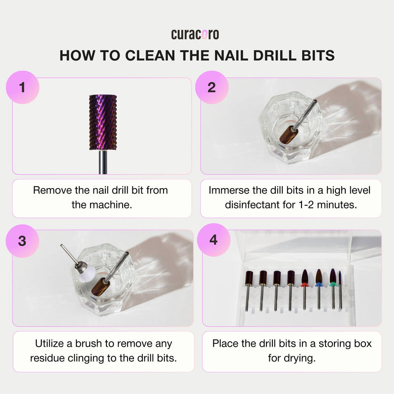 How to clean the nail drill bits