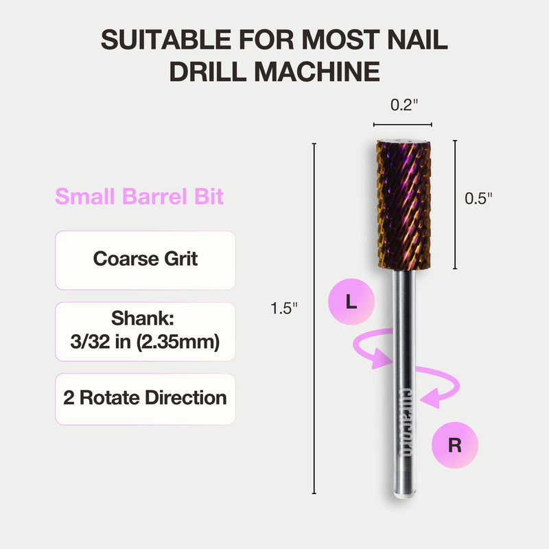 Nail Drill Bit Small Barrel Bit (Coarse) 3/32"